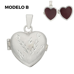 
                  
                    Cargar imagen en el visor de la galería, Camafeo_Guardapelo_Ramo_Novia_Plata_Corazon Modelo B
                  
                