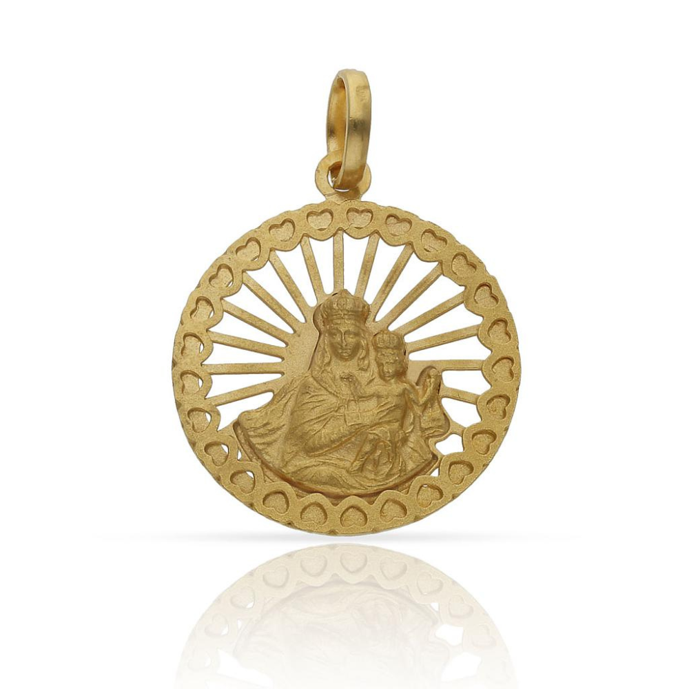 Medalla Virgen del Carmen Chapada en Oro