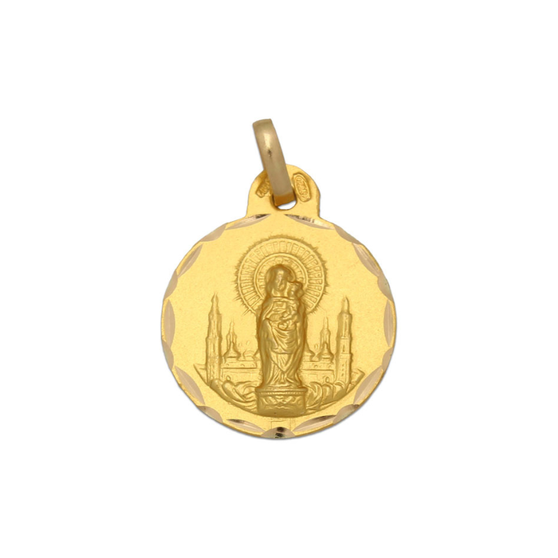 Medalla Oro Amarillo de 18 KL Virgen del Pilar