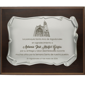 
                  
                    Cargar imagen en el visor de la galería, Placa de Jubilacion Original Homenaje Acero Dorado 26x21 cm (Personalizable)
                  
                