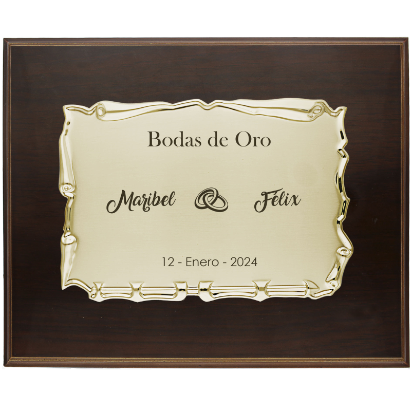 
                  
                    Cargar imagen en el visor de la galería, Placa de Jubilacion Original Homenaje Acero Dorado 26x21 cm (Personalizable)
                  
                