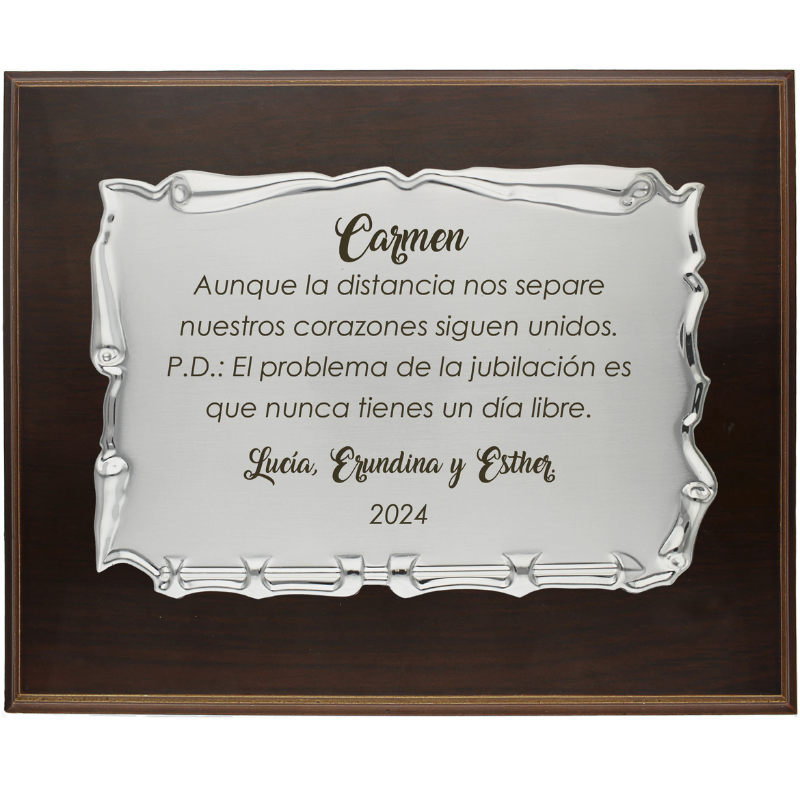 
                  
                    Cargar imagen en el visor de la galería, Placa de Jubilacion Original Homenaje Acero Dorado 26x21 cm (Personalizable)
                  
                