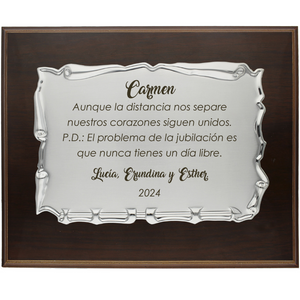 
                  
                    Cargar imagen en el visor de la galería, Placa de Jubilacion Original Homenaje Acero Dorado 26x21 cm (Personalizable)
                  
                